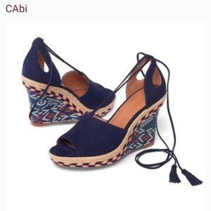 CaBi Isla Wedge 36001, tie-up Sandals, Size 9